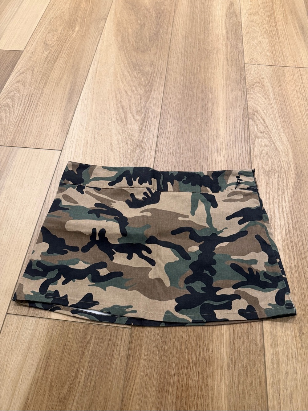 Y2K Funhouse Camouflage Mini Skirt - Green Camo